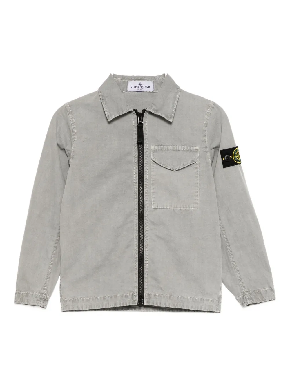 Stone Island Kids' Logo-patched Jacket In Gray