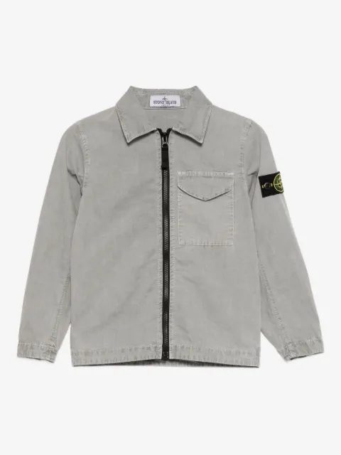 Stone Island Junior chamarra con parche del logo