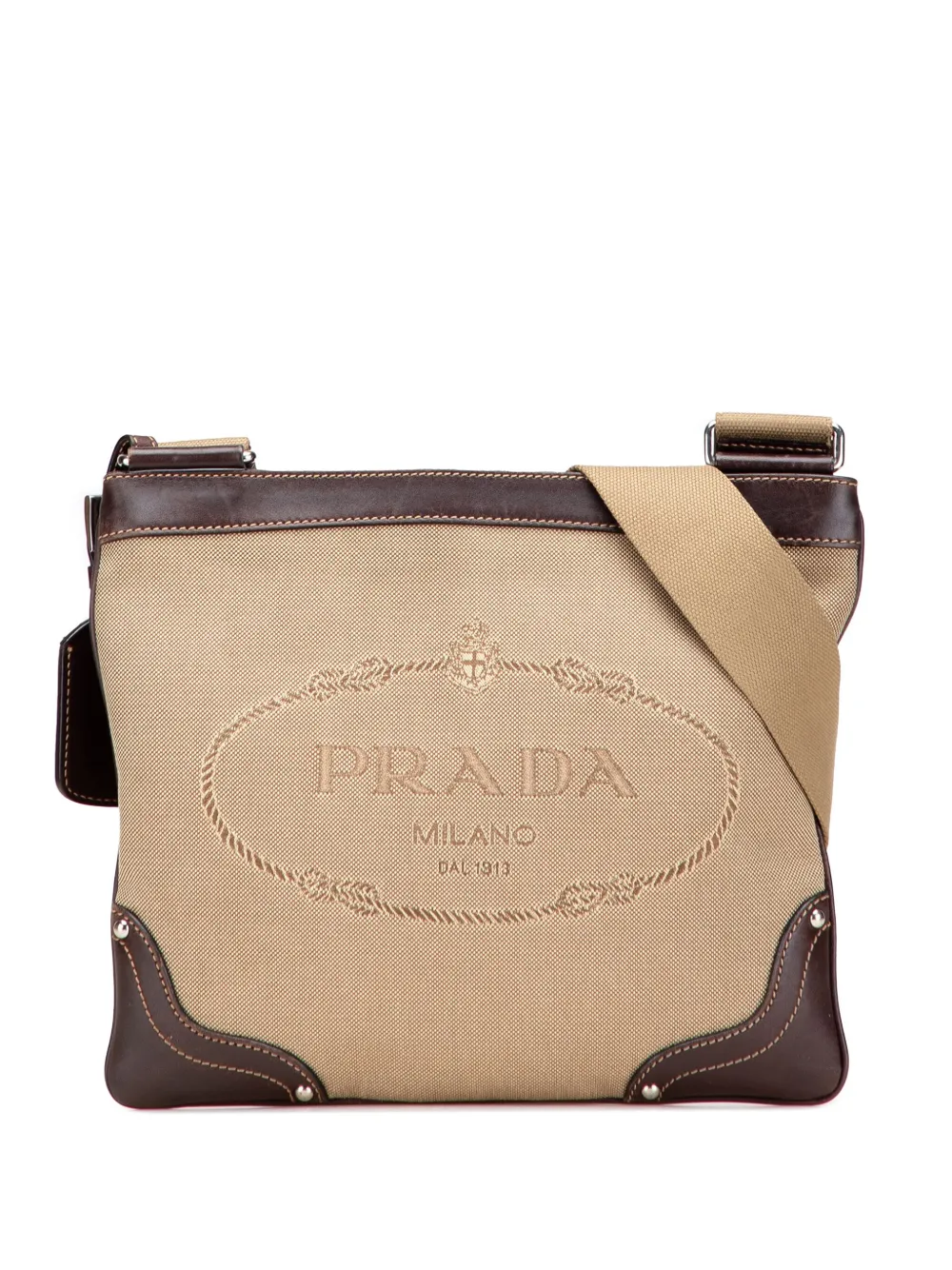 Prada Pre-Owned 2000-2025 Canvas Canapa Logo crossbody bag - ブラウン Prada Pre-Owned 2000-2025 Canvas Canapa Logo crossbody bag - ブラウン