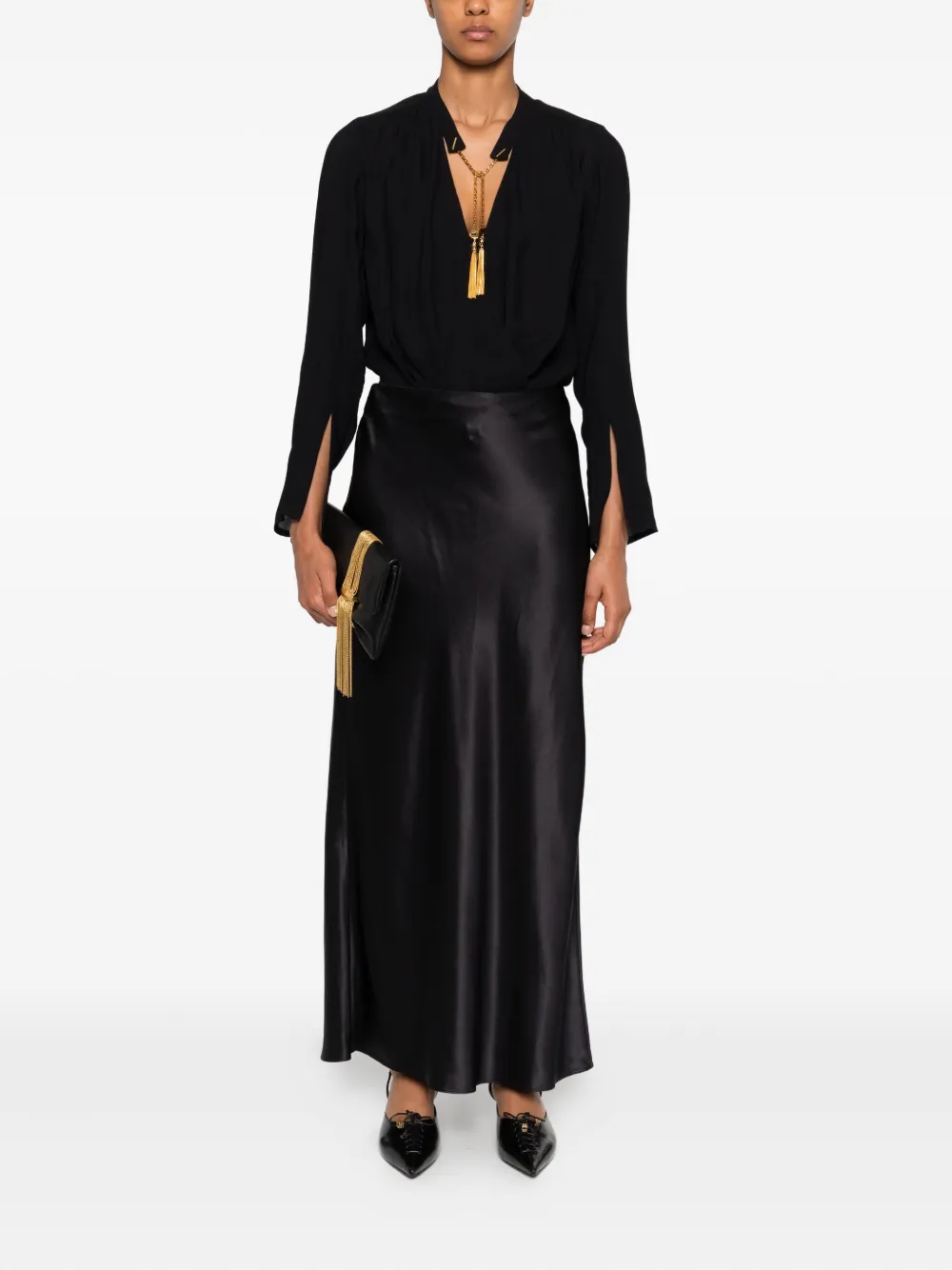 Elisabetta Franchi Verfraaide blouse - Zwart
