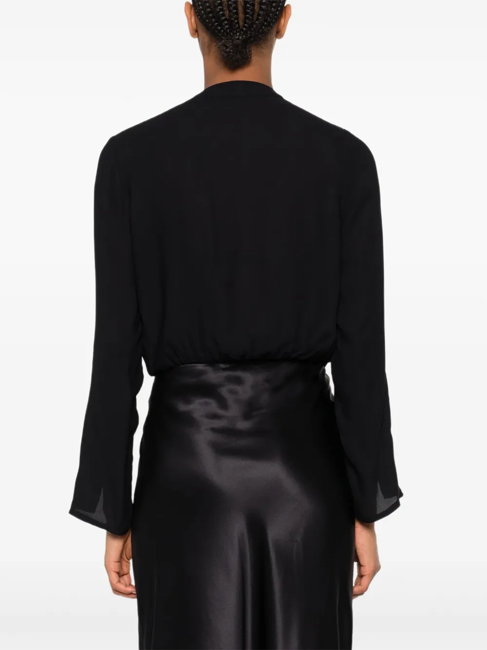 Elisabetta Franchi Embellished Blouse Bodysuit In Black