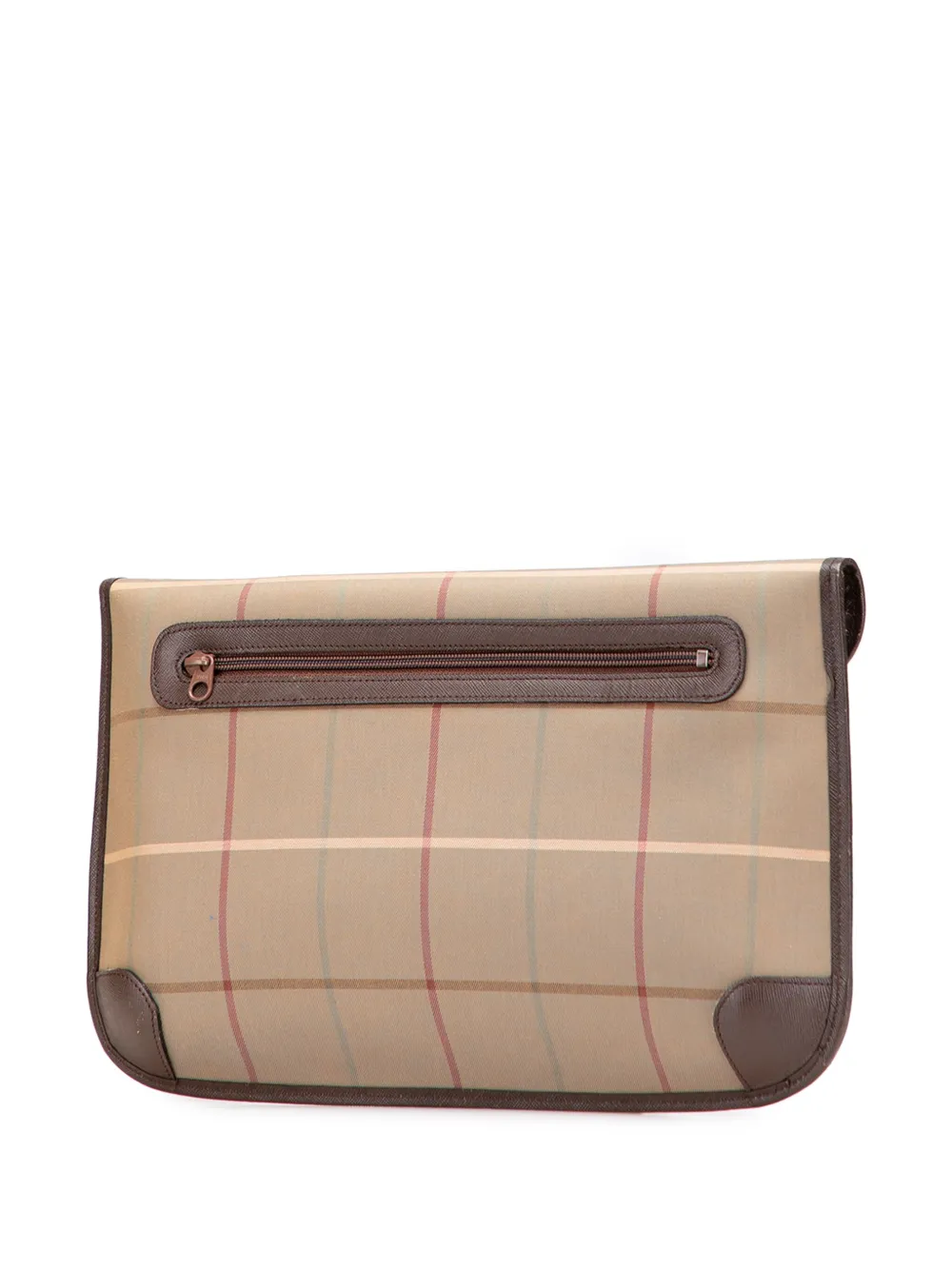 Pre-owned Burberry 20th Century Vintage Check Canvas Clutch Bag In Brown