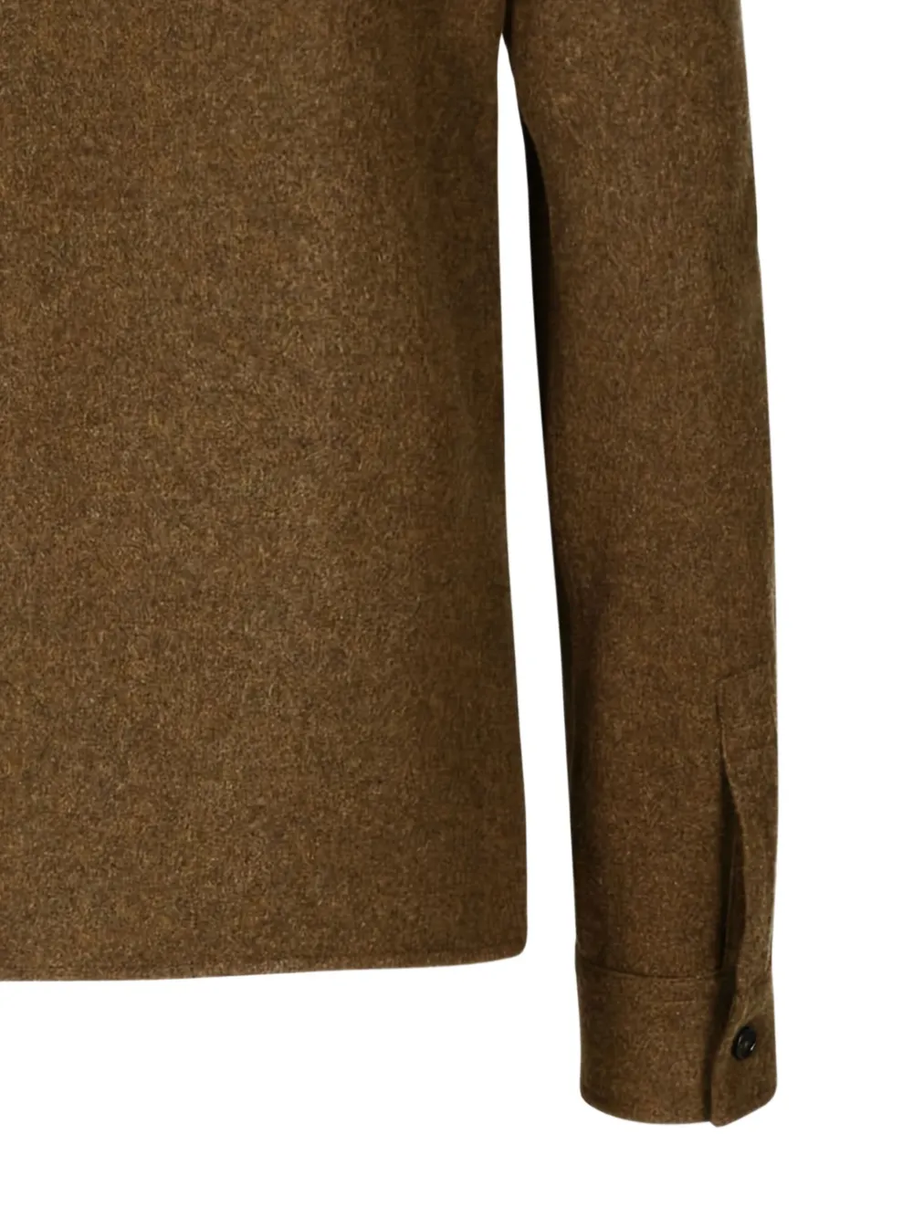 Jil Sander Wool Shirt With Collared Neck And Buttoned Cuffs In Brown