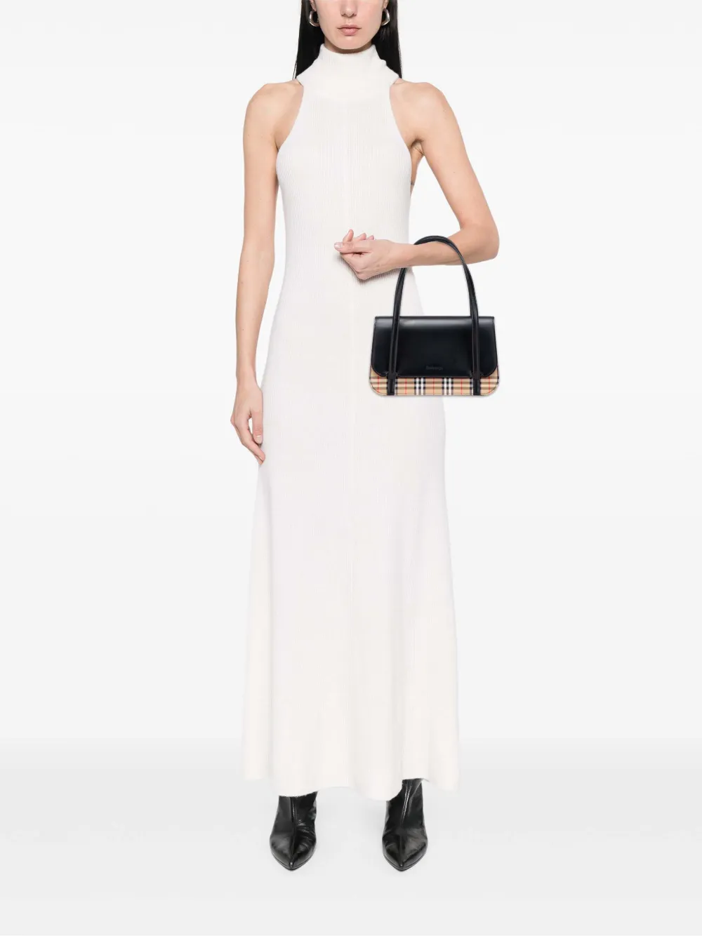 Burberry Pre-Owned 2000-2017 Leather and House Check Canvas Trimmed handbag | Pre-Owned | Image 2
