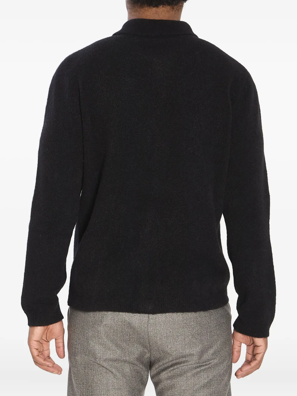 Barena Venezia Pointed-collar Knitted Cardigan In Black