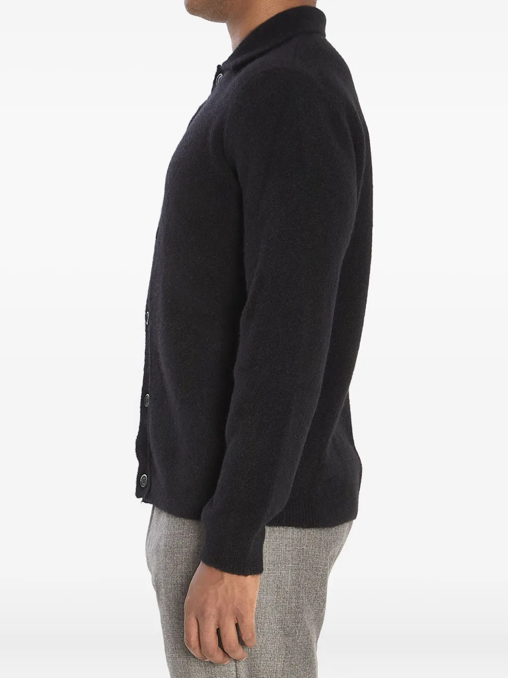 Barena Venezia Pointed-collar Knitted Cardigan In Black
