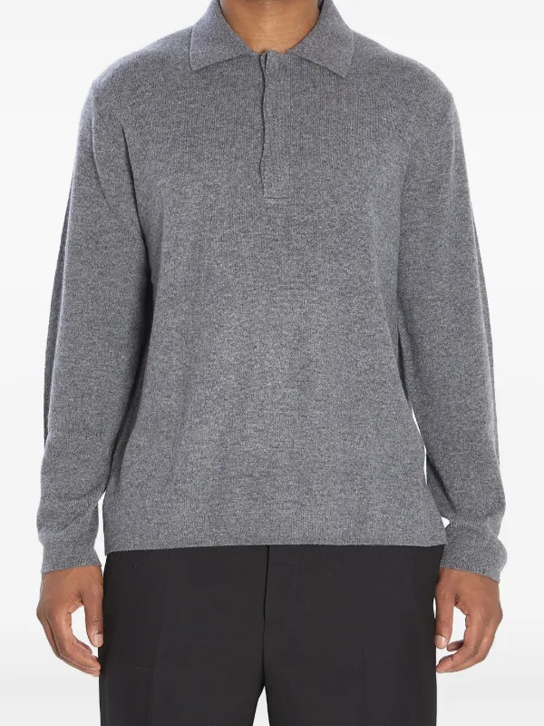 Lisa Yang Emil Cashmere Polo Shirt in Grey