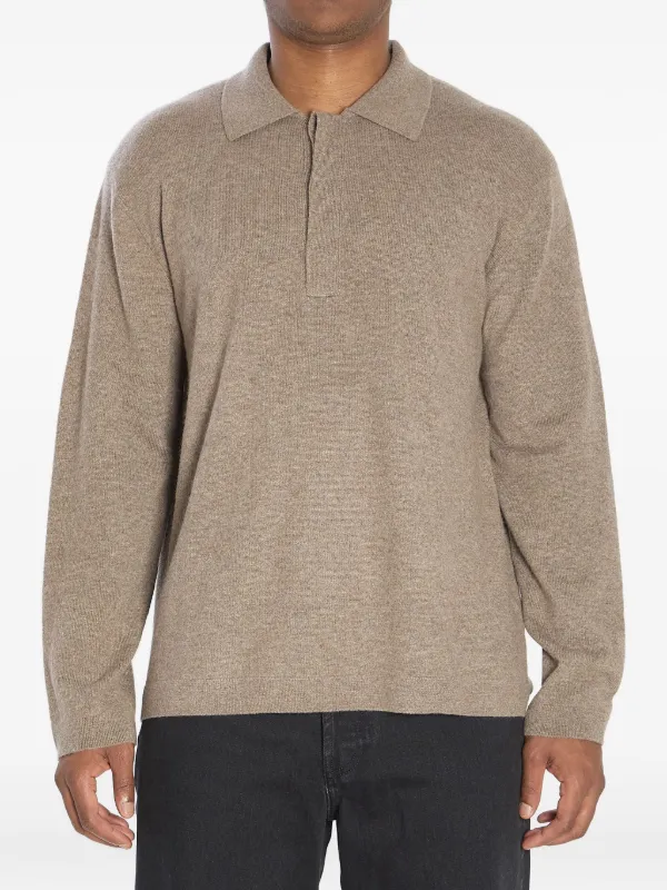 Lisa Yang Emil Cashmere Polo Shirt in Neutrals