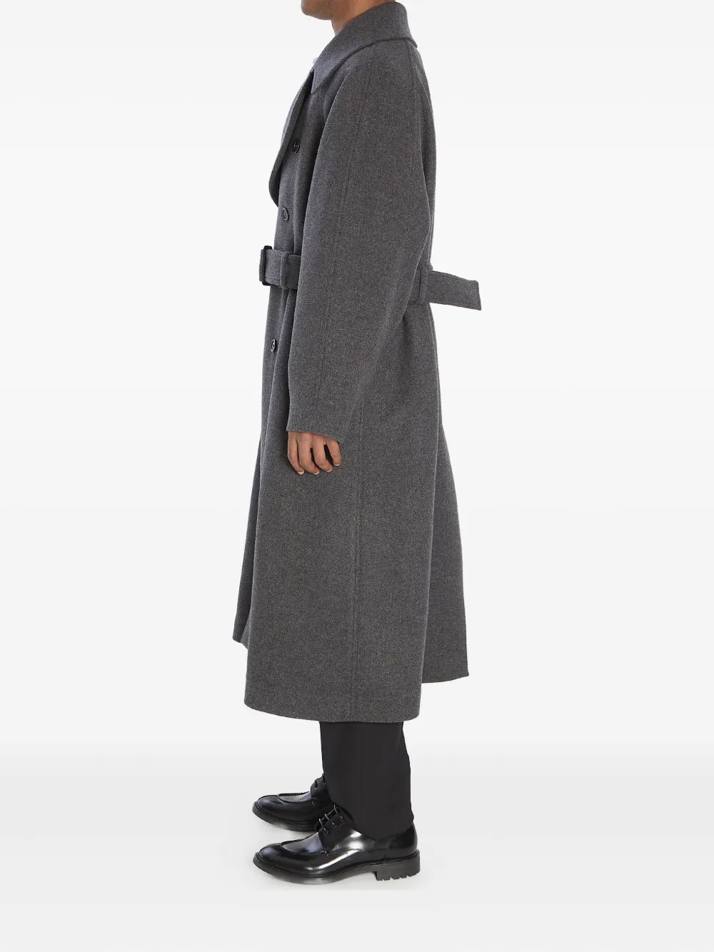 Saint Laurent Kasjmier jas met dubbele rij knopen Grijs
