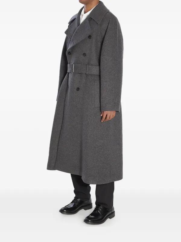 カシミア　ダブルブレスト　コート SAINT LAURENT サンローラン Saint Laurent カシミア ダブルコート | グレー | FARFETCH JP