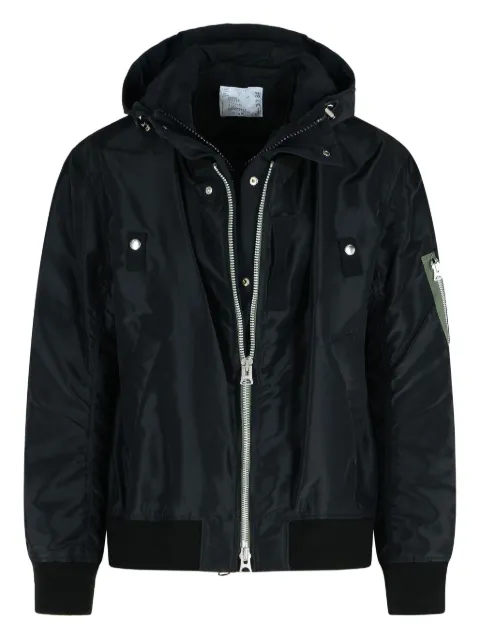 sacai zip-front hooded jacket