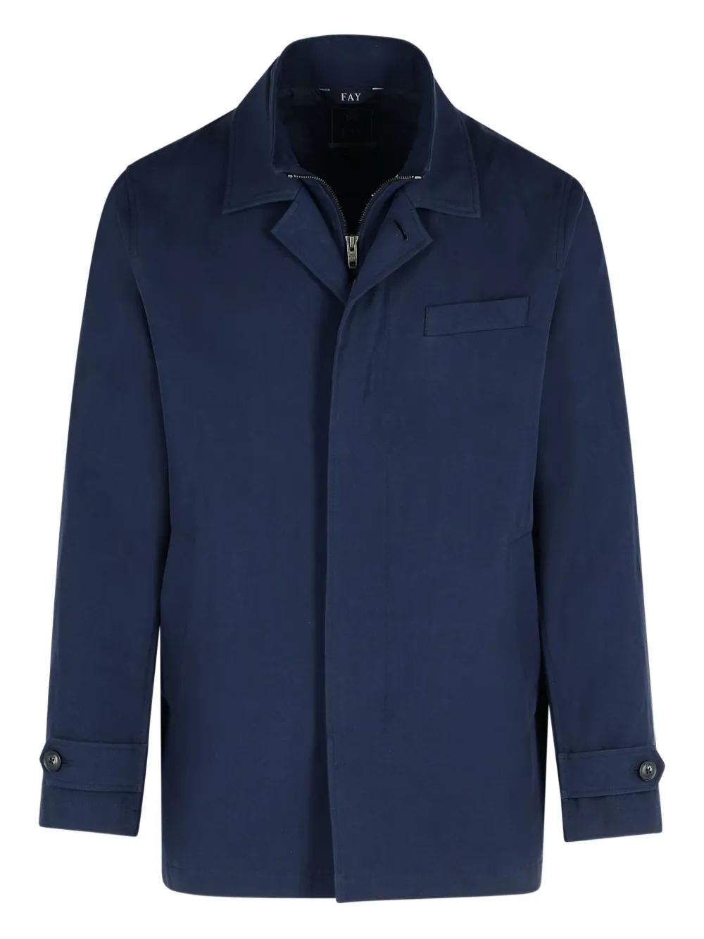 Fay double-collar zip-fastening jacket | Blue | Image 1