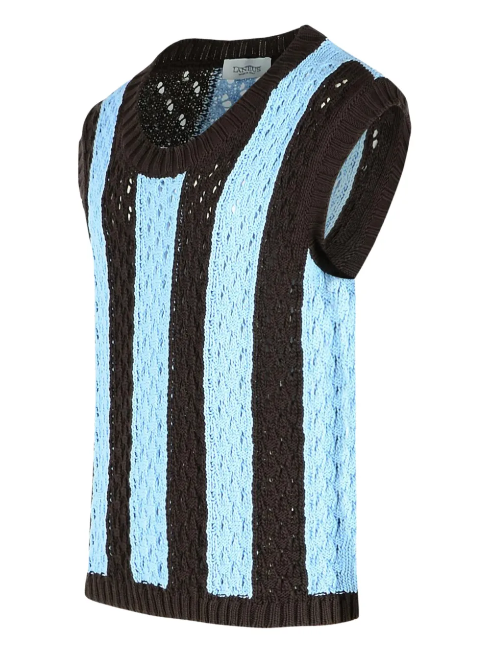 Laneus striped knitted vest - Blauw