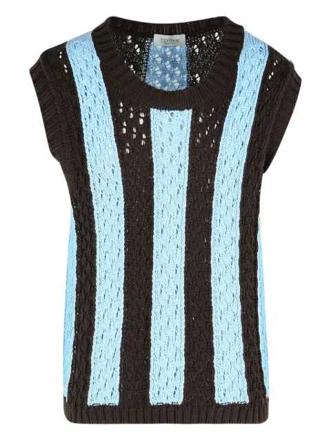 Laneus striped knitted vest
