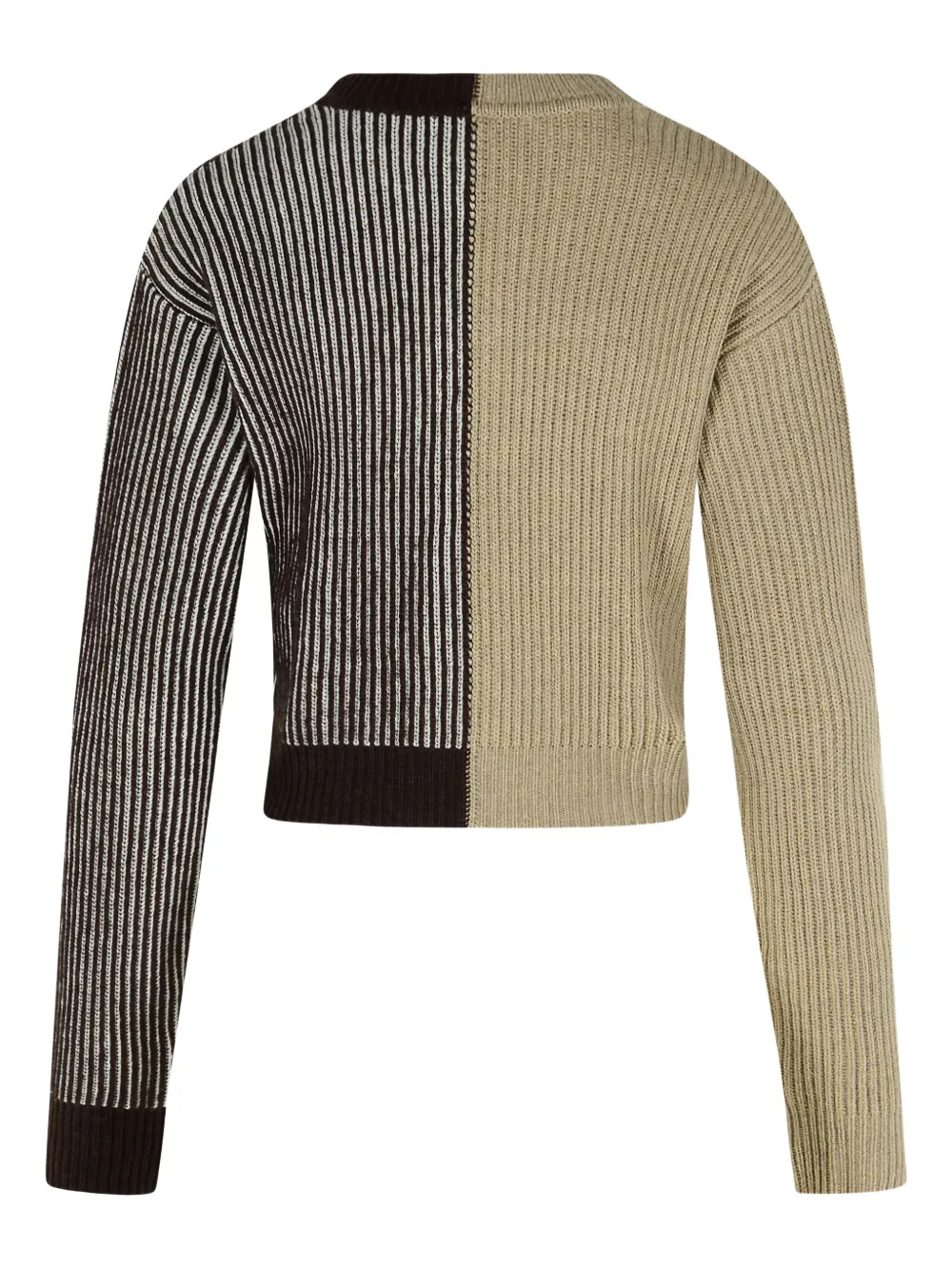 MOSCHINO JEANS Geribbelde trui met logodetail Bruin