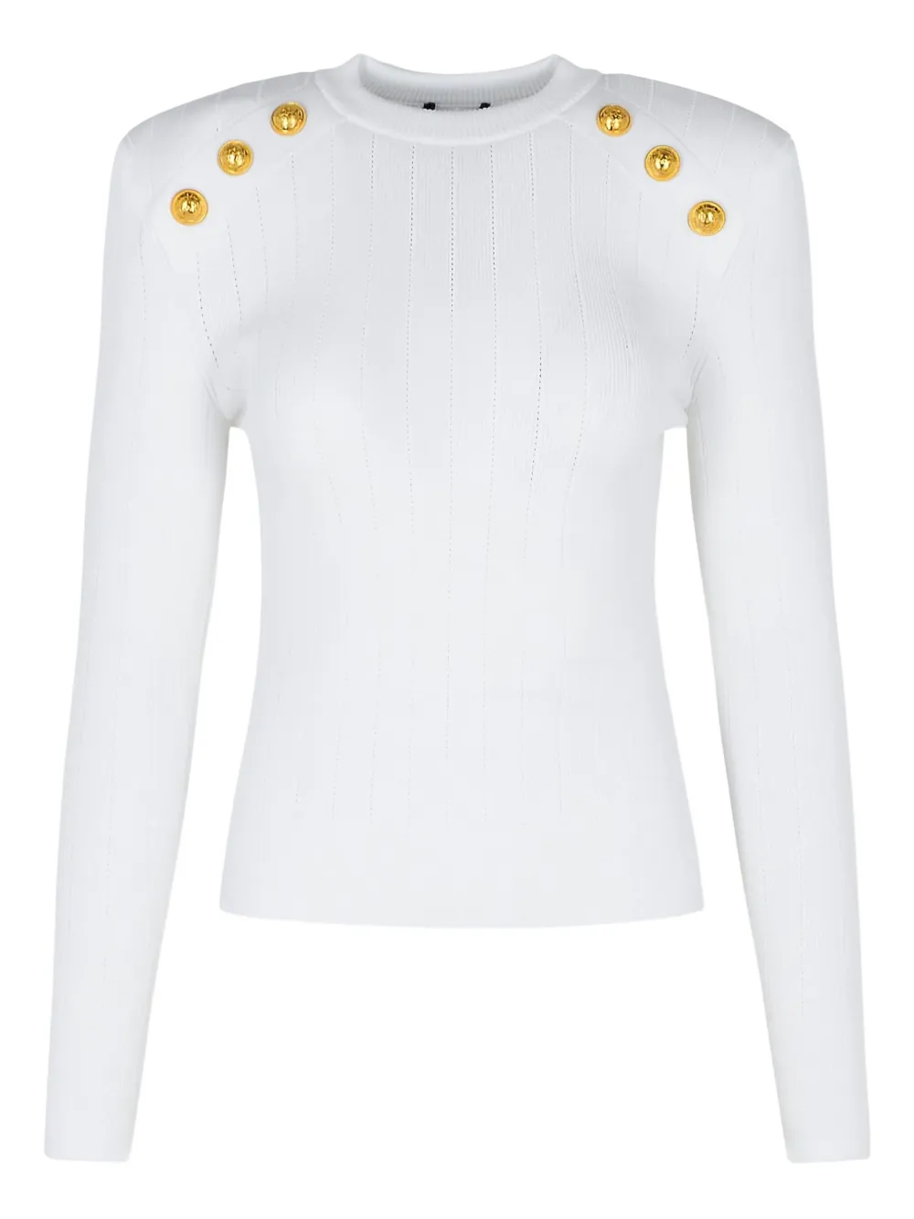 Balmain Trui verfraaid met knopen Wit