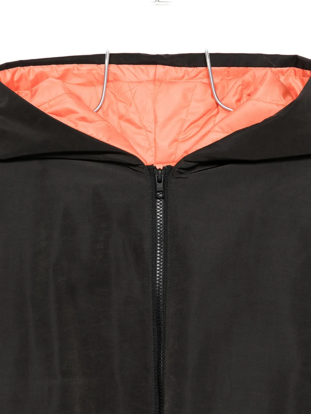 Cape Concept Hooded Drawstring Coat In Black