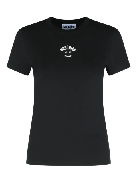 MOSCHINO JEANS playera de algodón con logo estampado