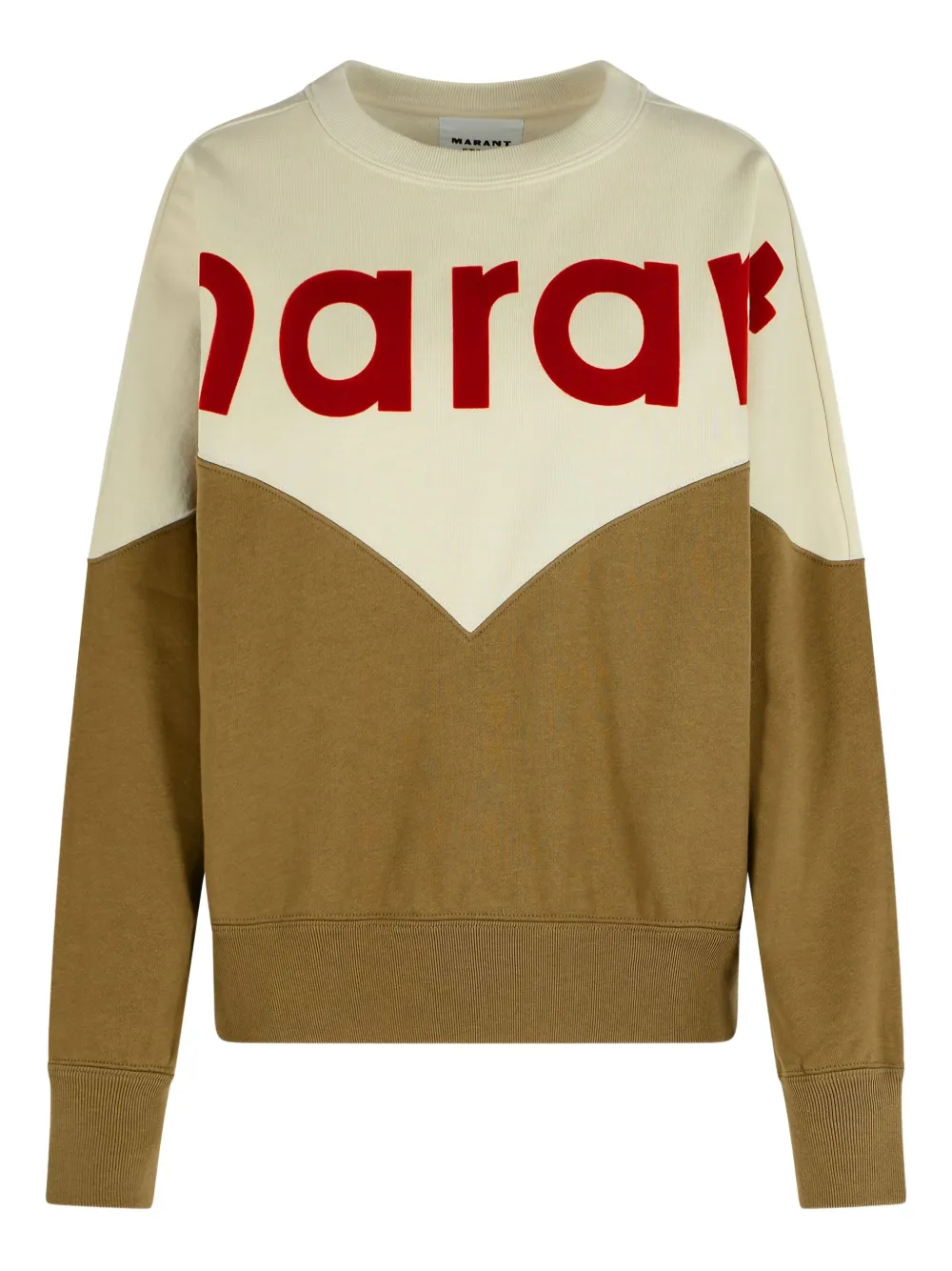 ISABEL MARANT Houston tweekleurige sweater met logo Beige