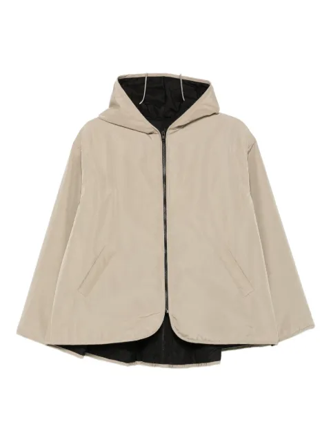 cape concept hooded zip-front jacket