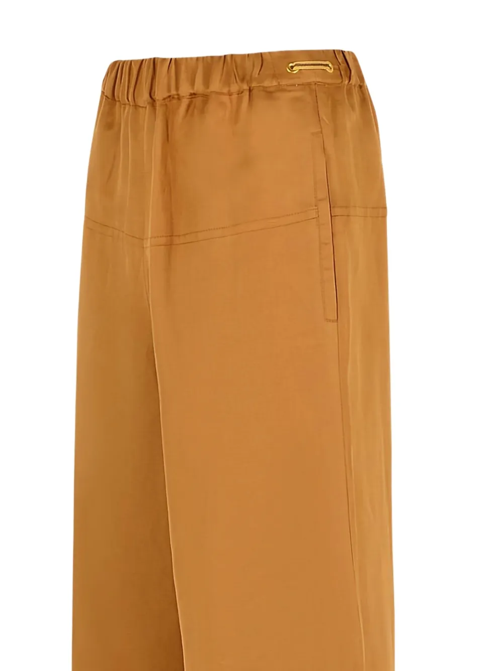 Max Mara Palazzo broek met elastische tailleband Bruin
