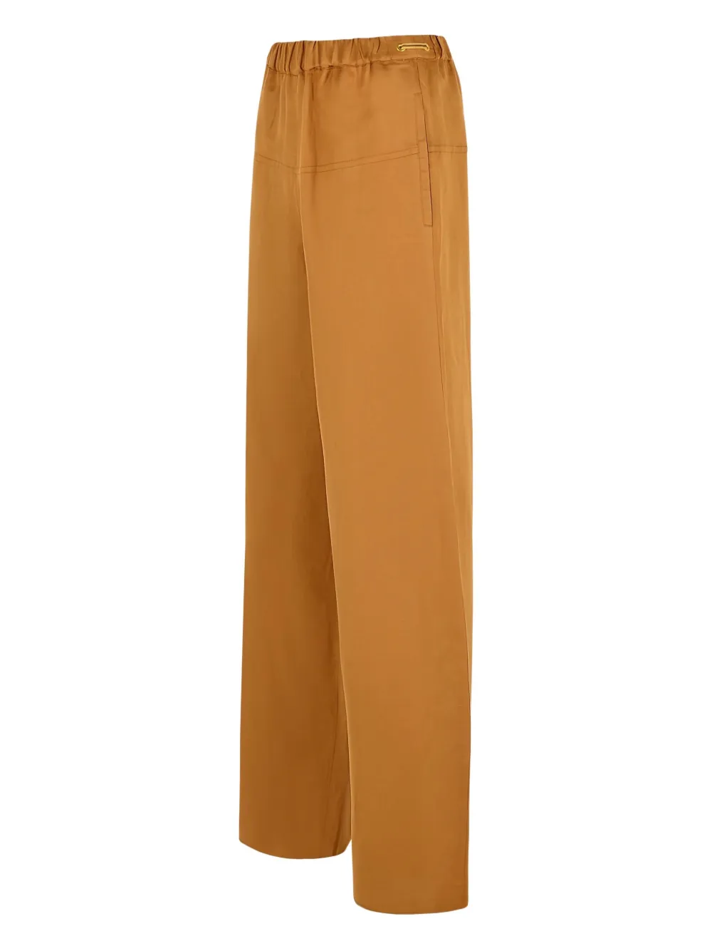 Max Mara Palazzo broek met elastische tailleband Bruin