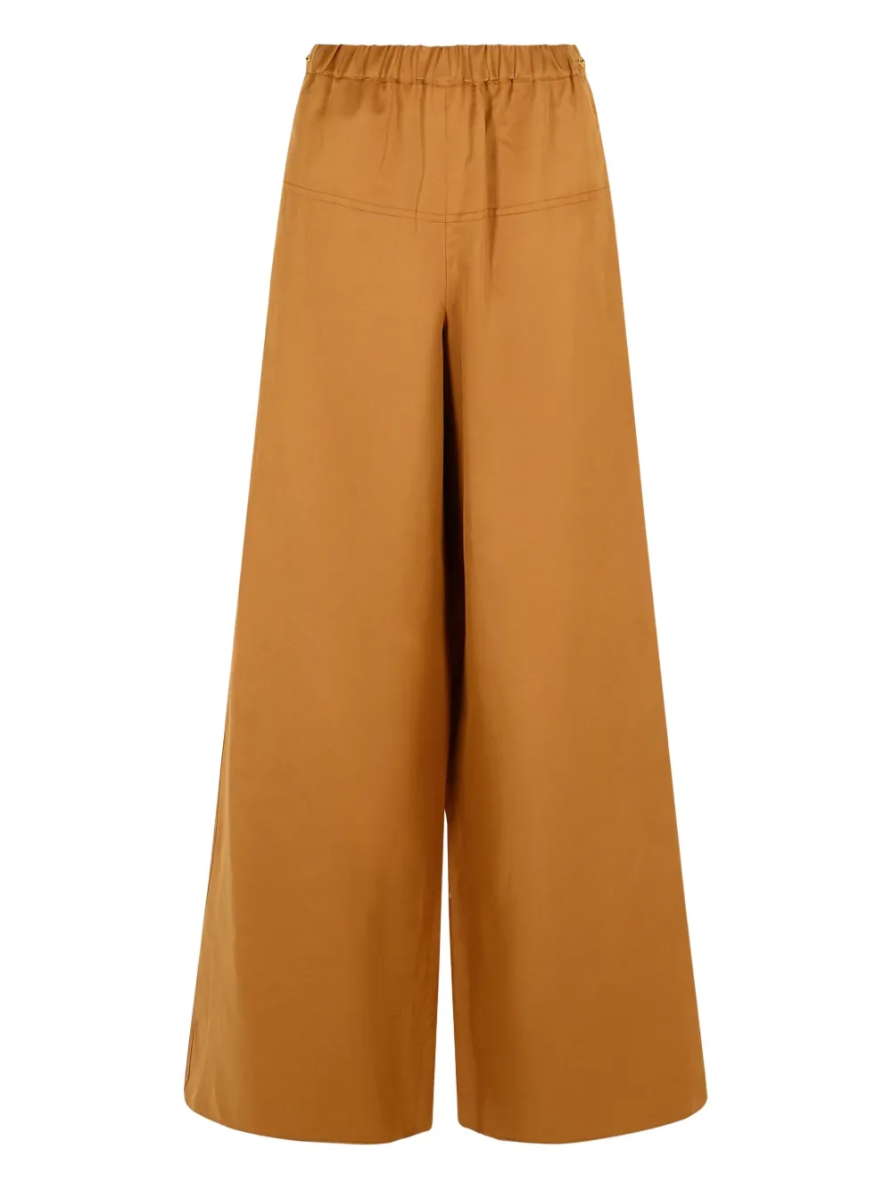 Max Mara Palazzo broek met elastische tailleband Bruin