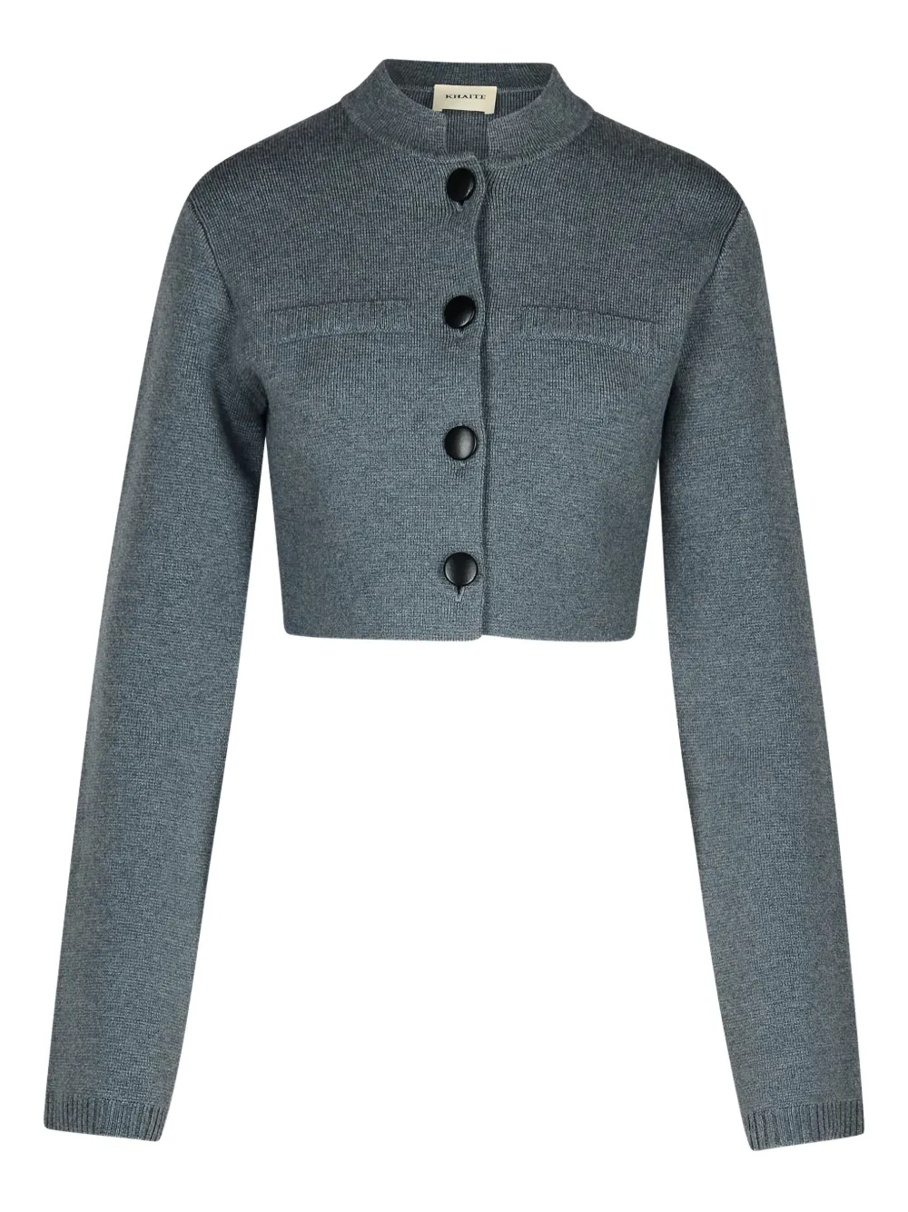 KHAITE Cropped jack met knoopsluiting Grijs