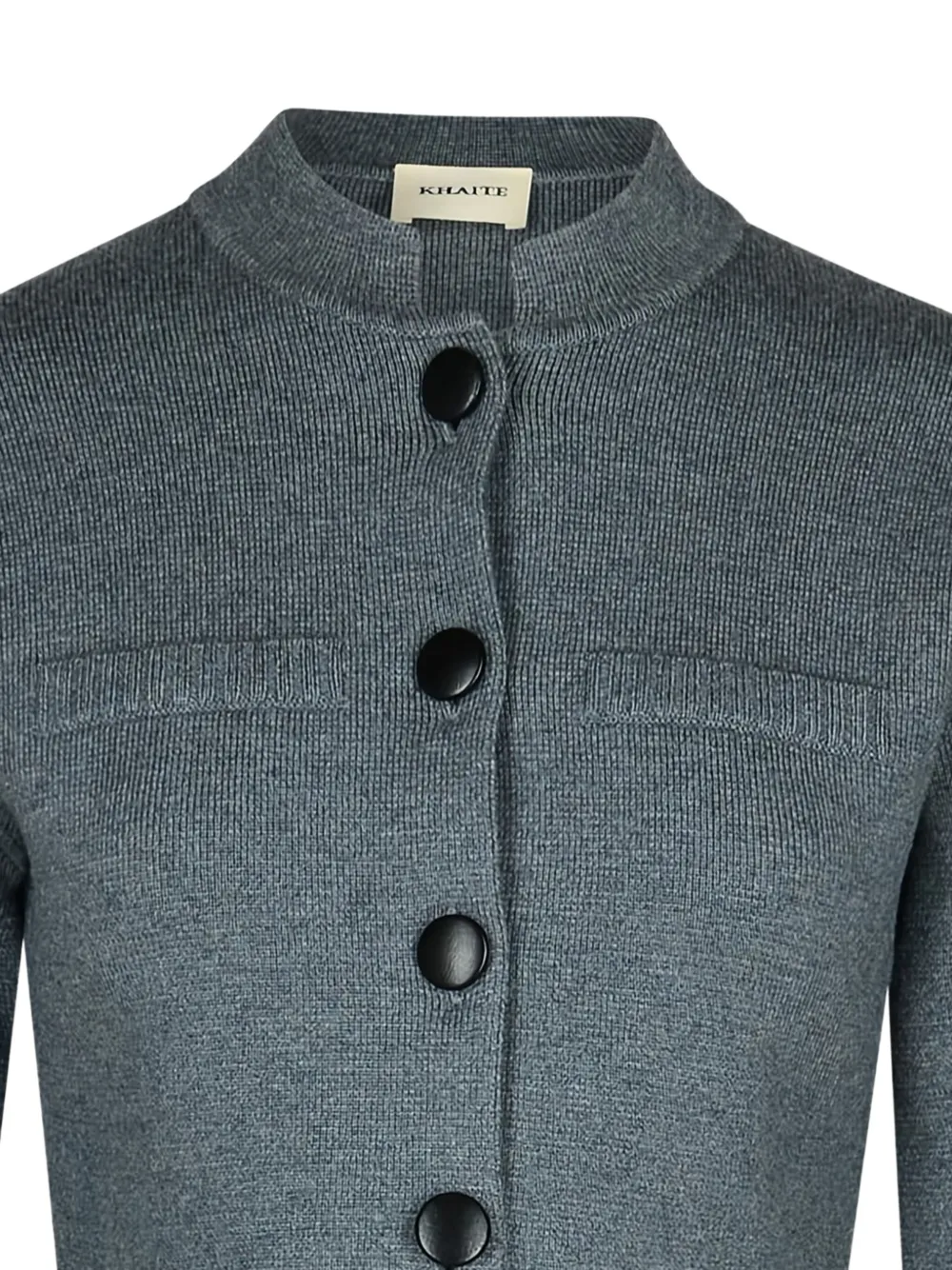KHAITE Cropped jack met knoopsluiting Grijs