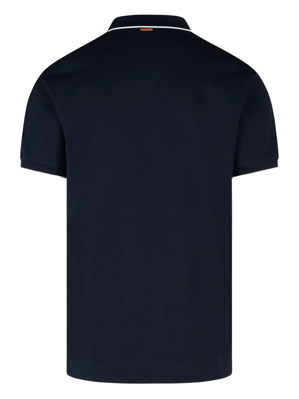 Zegna contrast-collar polo shirt - Blauw