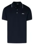Zegna contrast-collar polo shirt - Blue