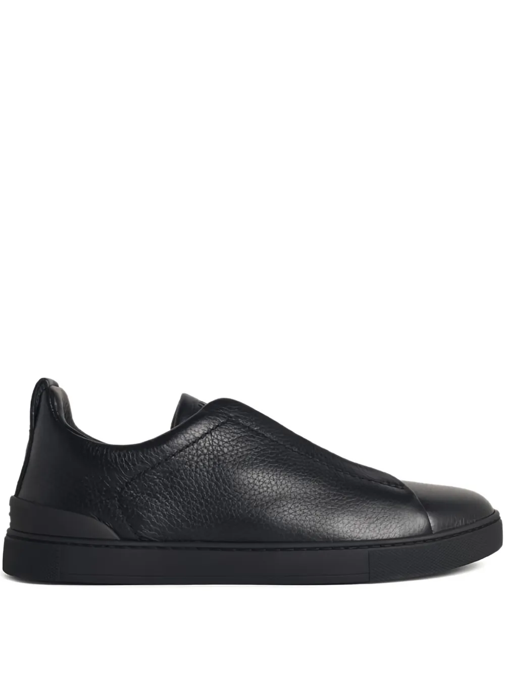 Zegna elastic-band leather sneakers Zwart