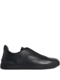 Zegna elastic-band leather sneakers - Black