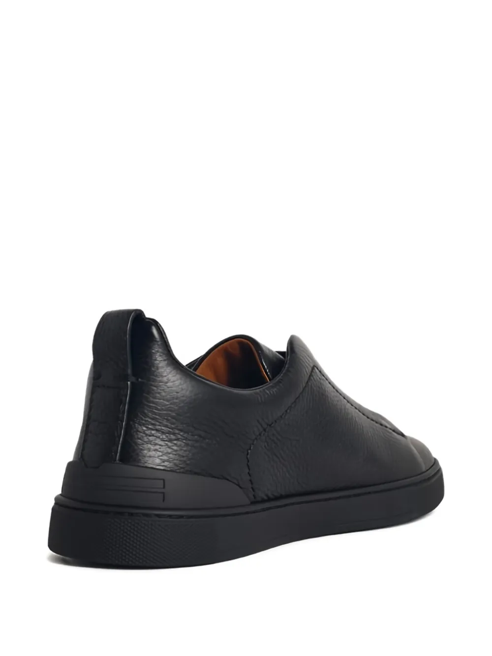 Zegna Leren sneakers met elastische band Zwart