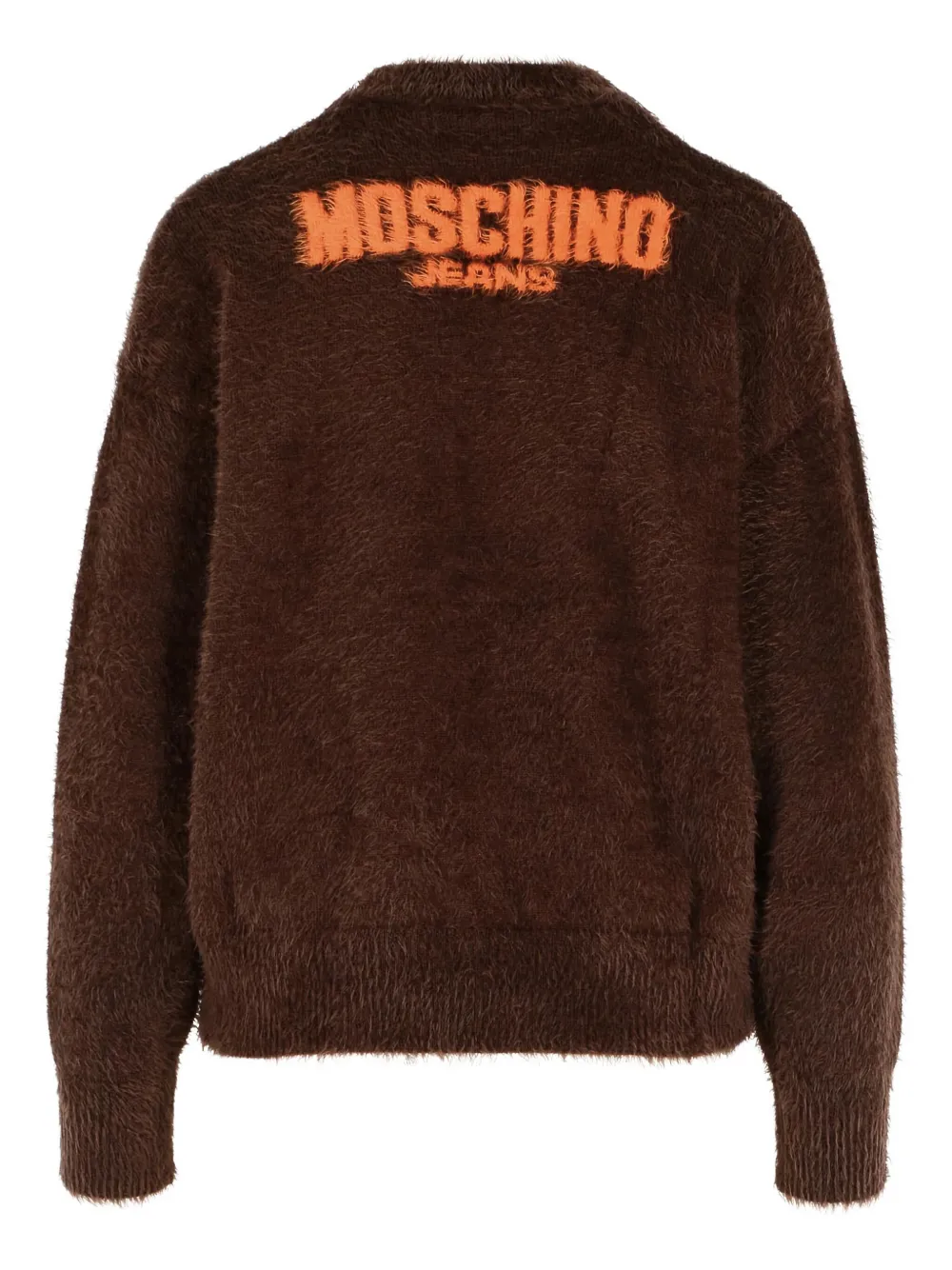 MOSCHINO JEANS Trui met ronde hals en logo Bruin