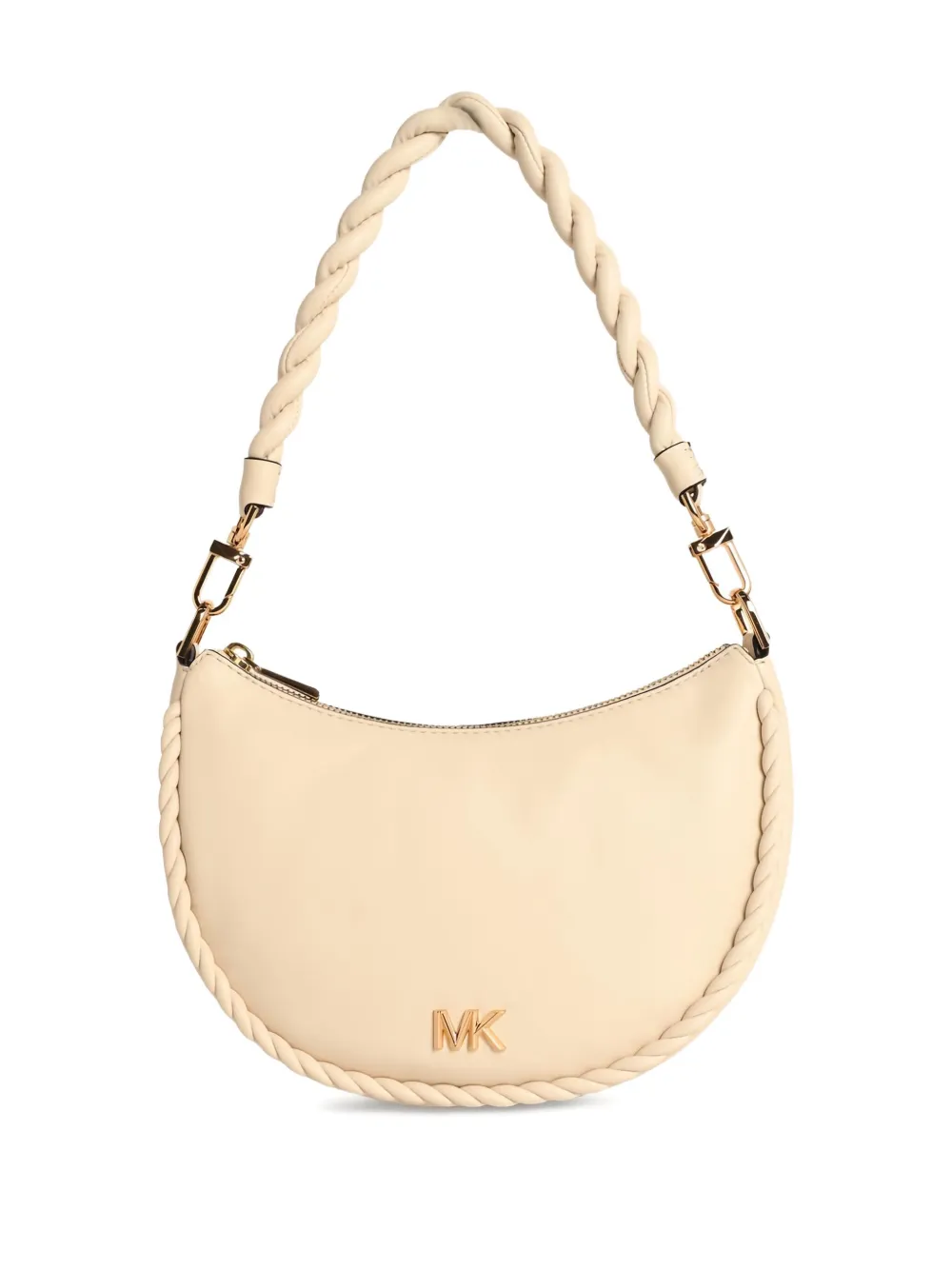 Michael Michael Kors rope-trimmed half-moon shoulder bag - Beige
