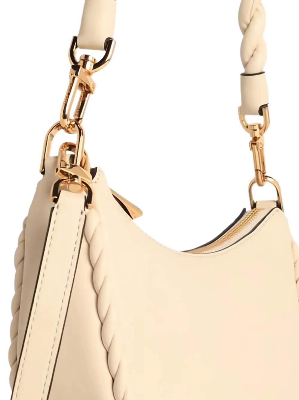 Michael Kors Halvemaanvormige schoudertas met afwerking van touw Beige
