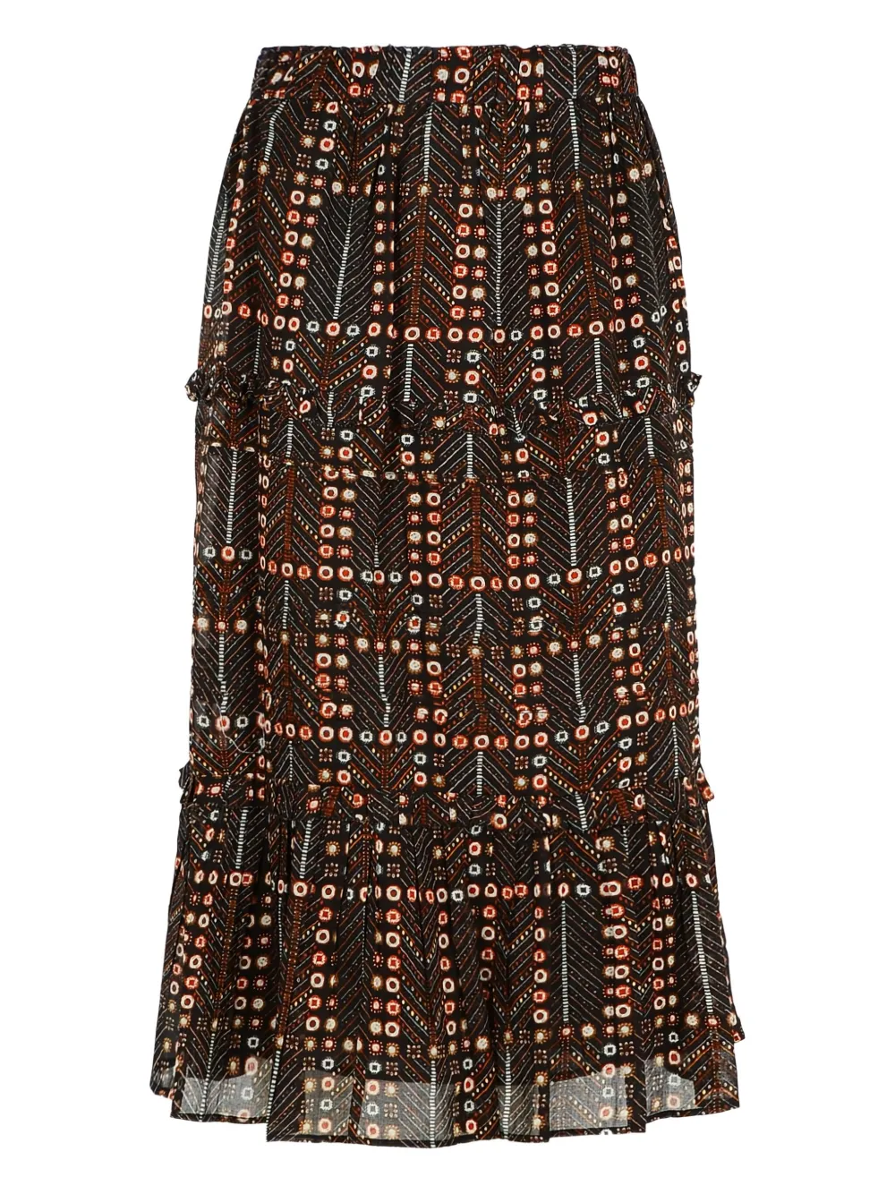 ISABEL MARANT Gelaagde rok met patroon Zwart