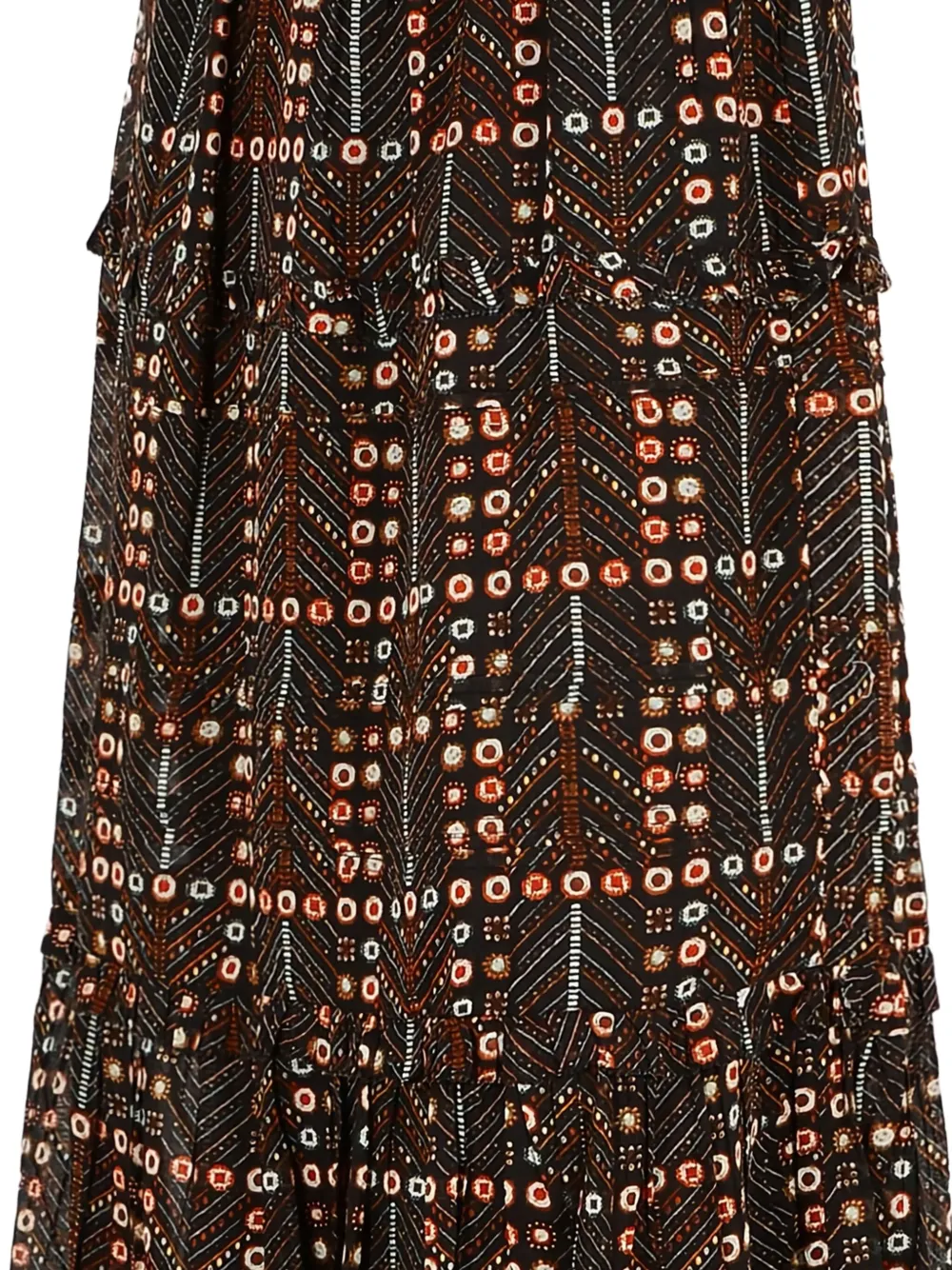 ISABEL MARANT tiered patterned skirt - Zwart