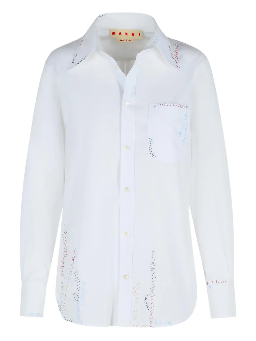 Marni embroidered shirt - ホワイト Marni embroidered shirt - ホワイト