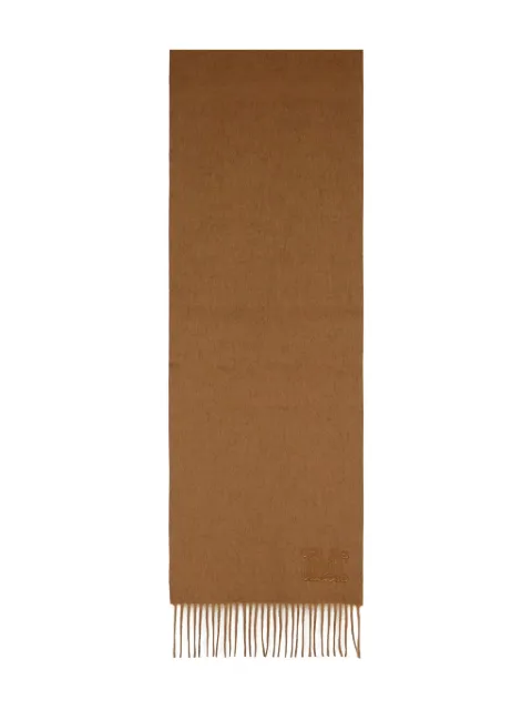 Max Mara  embroidered-monogram fringe scarf