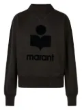 ISABEL MARANT flocked-logo crew-neck sweatshirt - Black