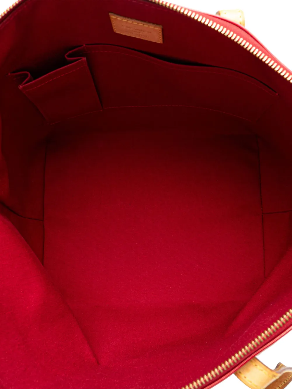 Pre-owned Louis Vuitton 1990-2025 Monogram Vernis Bellevue Gm Tote Bag In Red