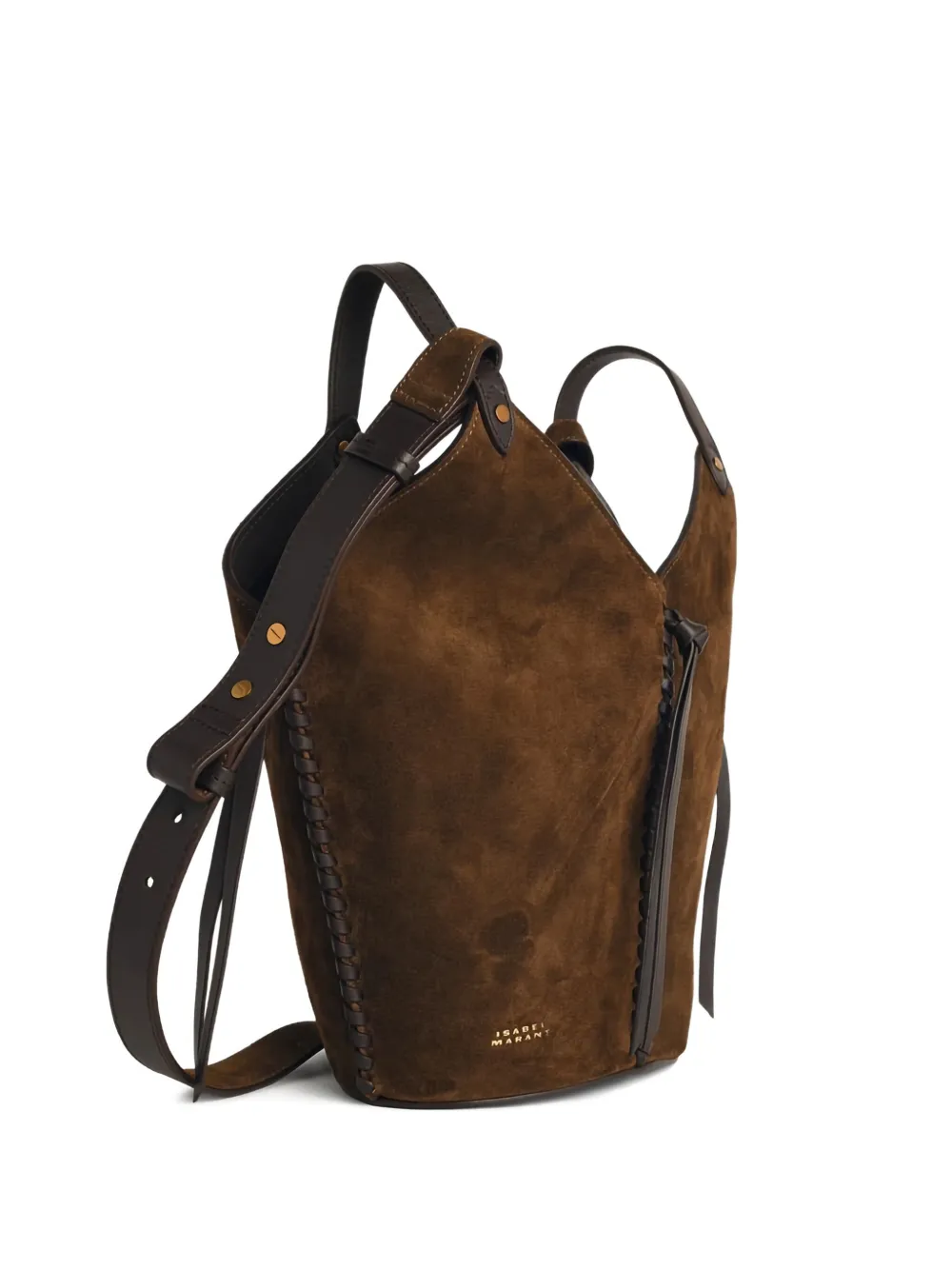 ISABEL MARANT Medium Tampa suède bucket-tas Bruin