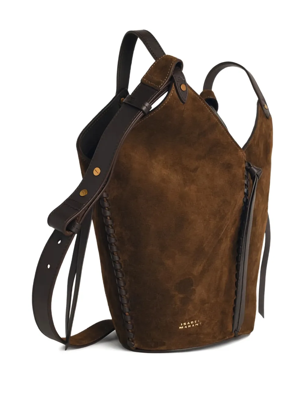 ISABEL MARANT Medium Tampa suède bucket-tas Bruin