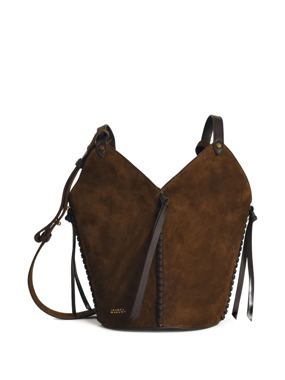 ISABEL MARANT Medium Tampa suède bucket-tas Bruin