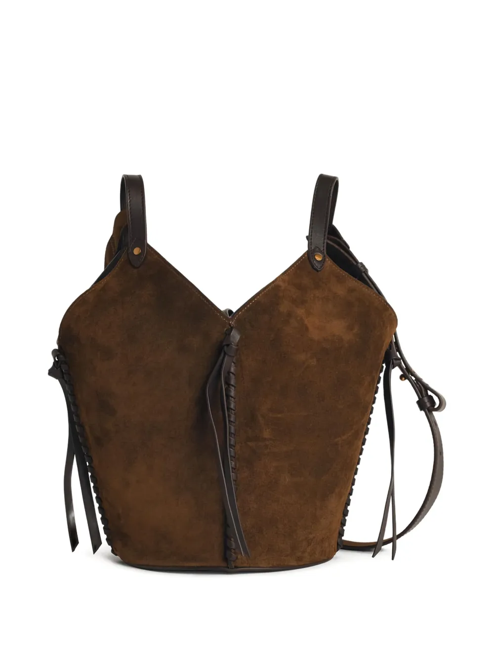 ISABEL MARANT Medium Tampa suède bucket-tas Bruin