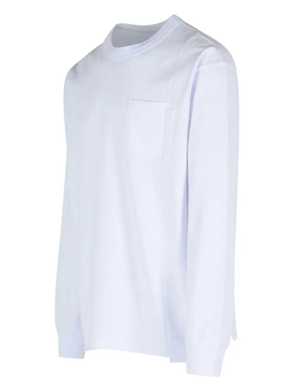 sacai T-shirt met borstzak en lange mouwen Wit