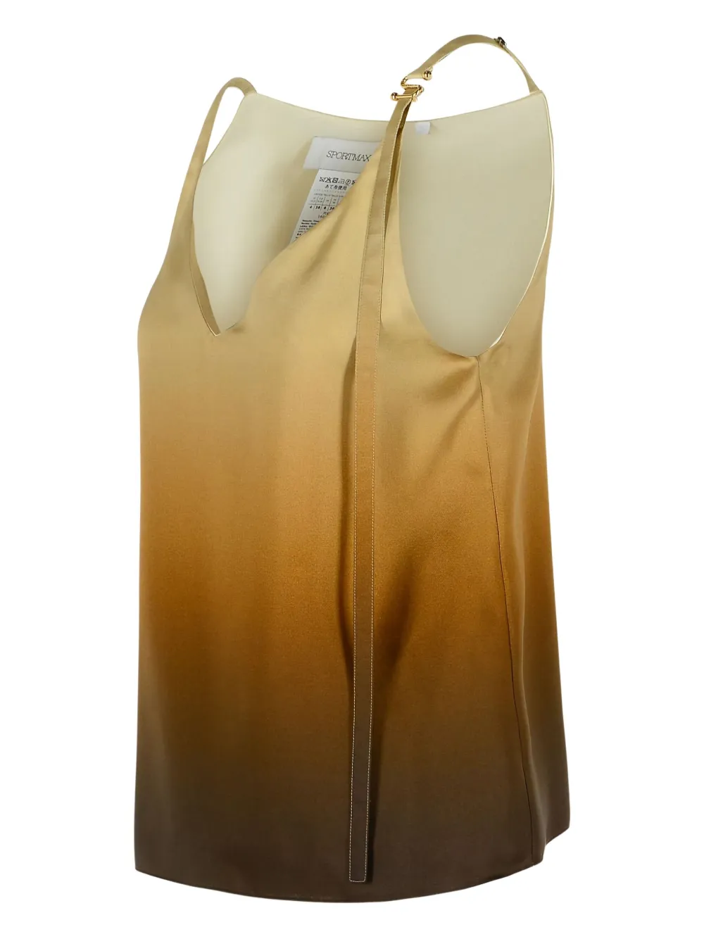 Sportmax gradient V-neck silk top - Beige