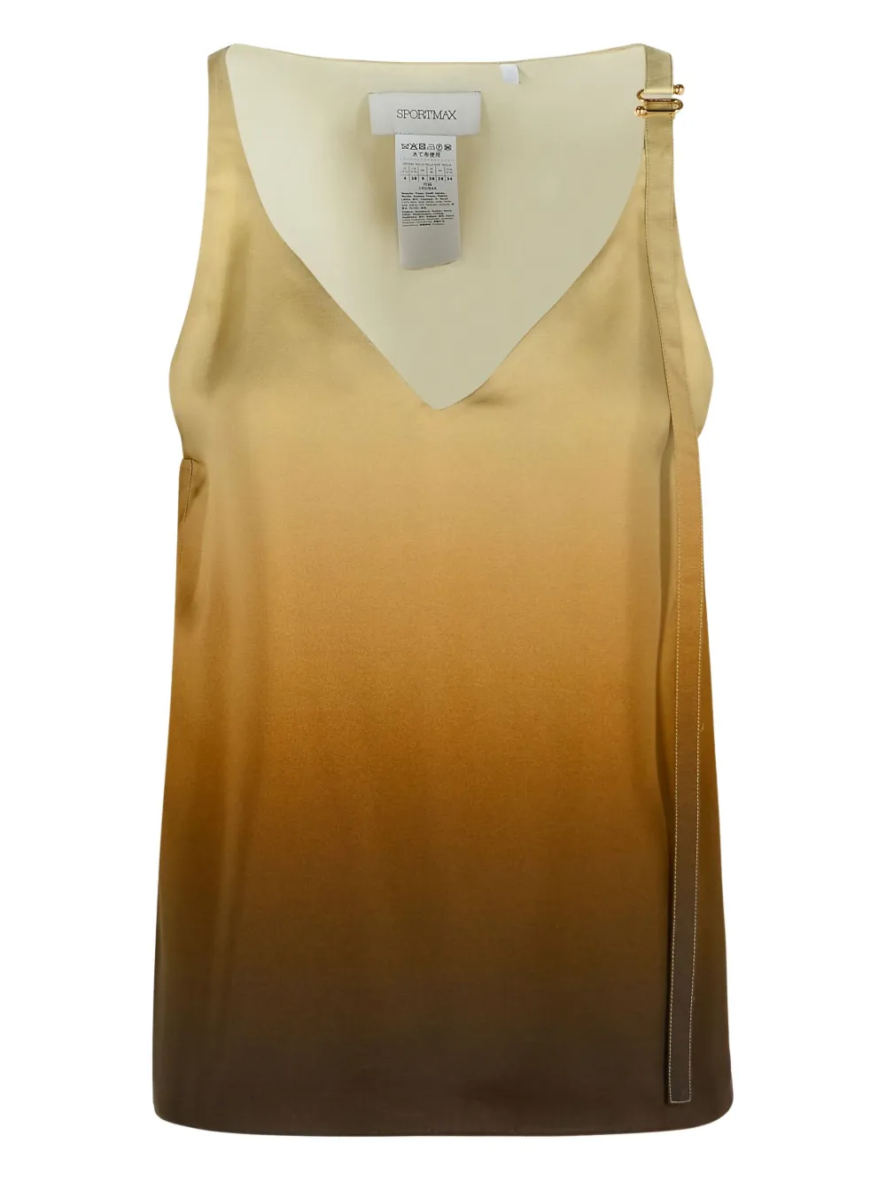 Sportmax Alcuno Beige Gradient Silk Top In Multi